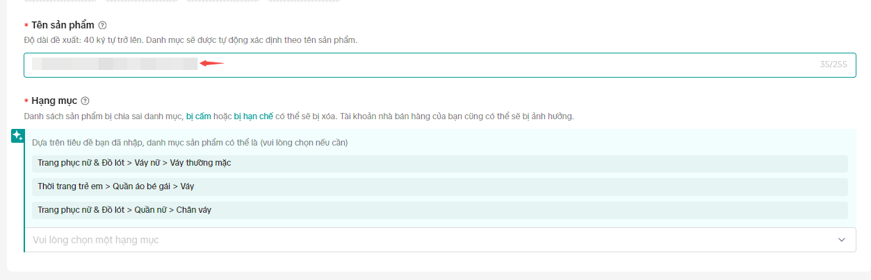 Chọn Danh Mục Thông Qua Từ Khóa